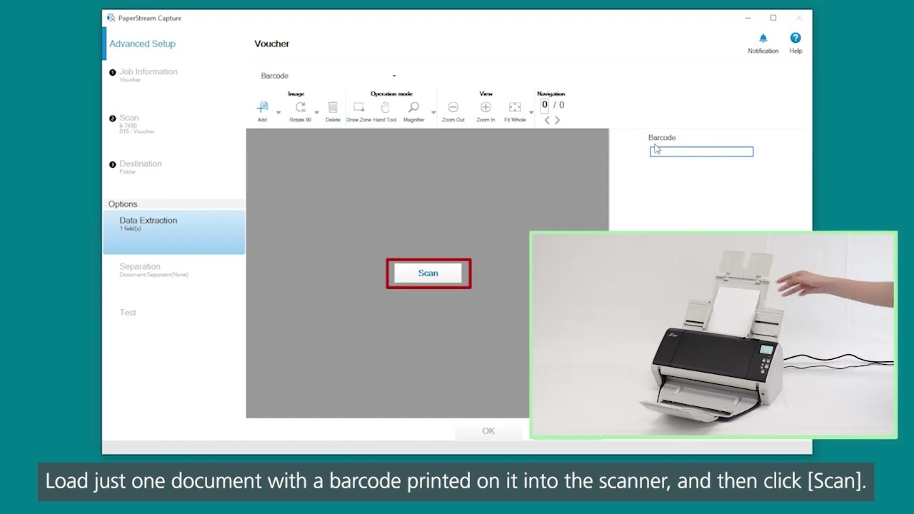 Setting File Names Using Barcodes (Advanced Setup) on PaperStream Capture