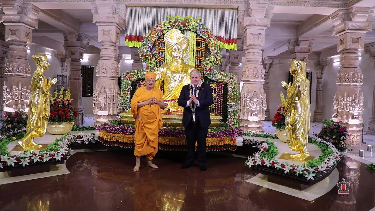 British Prime Minister Boris Johnson Visits Swaminarayan Akshardham, Gandhinagar, India, 21 Apr 2022