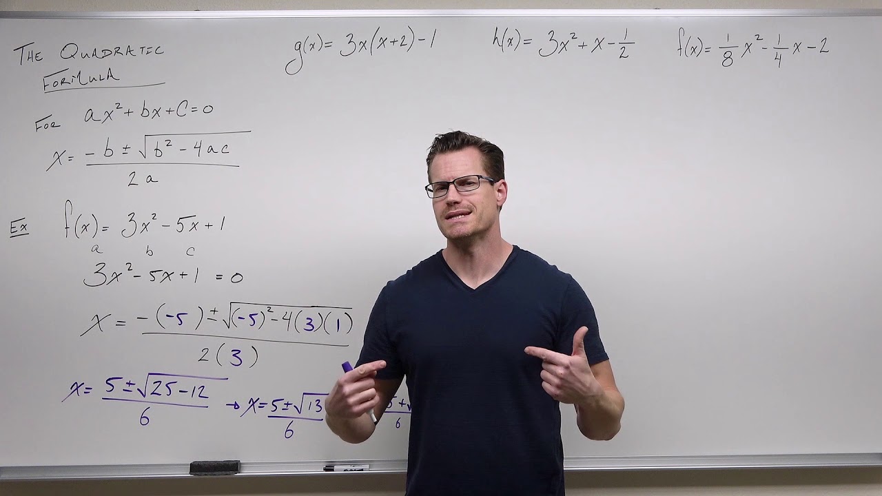 Using the Quadratic Formula (Precalculus - College Algebra 21)