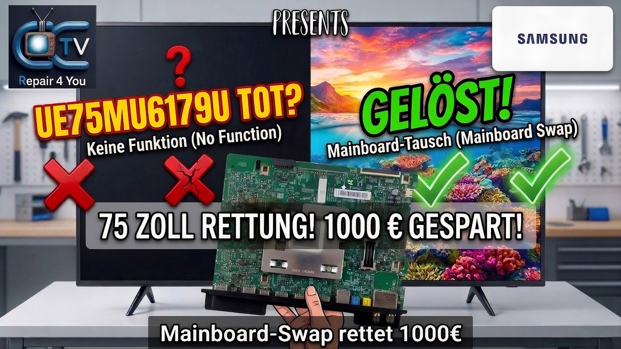 75 ZOLL SAMSUNG TOT! 😱 Nur dieses Teil war kaputt (1000€ gespart!) UE75MU6179U
