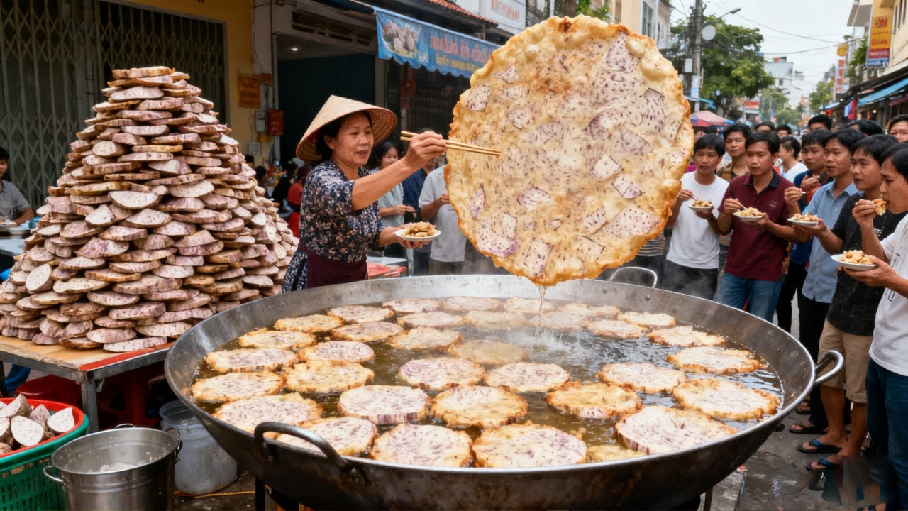 Bánh khoai môn Hà Môn: Ẩn ngõ hẻm, 2yuan/cái, mới ra lò bị chốt!