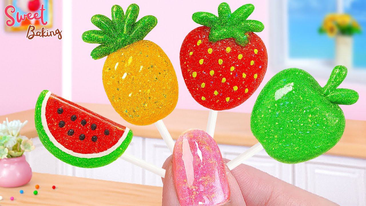 🍓Glitter Rainbow Fruit Jelly🍍How To Make Satisfying Miniature Fruit Jelly Recipe | Sweet Baking