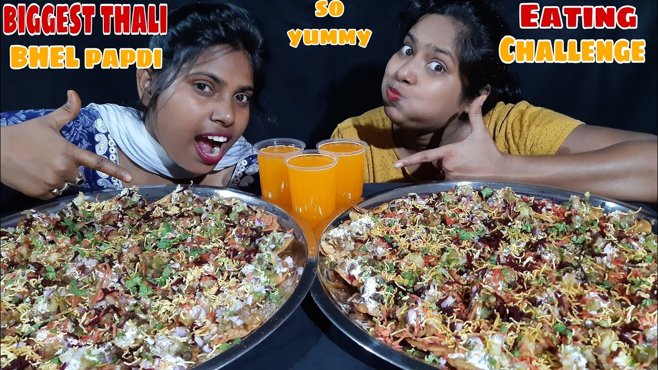 Biggest thali bhel Papdi eating challenge🤤🤤👌👌// oh so yummy😋😋👌👌