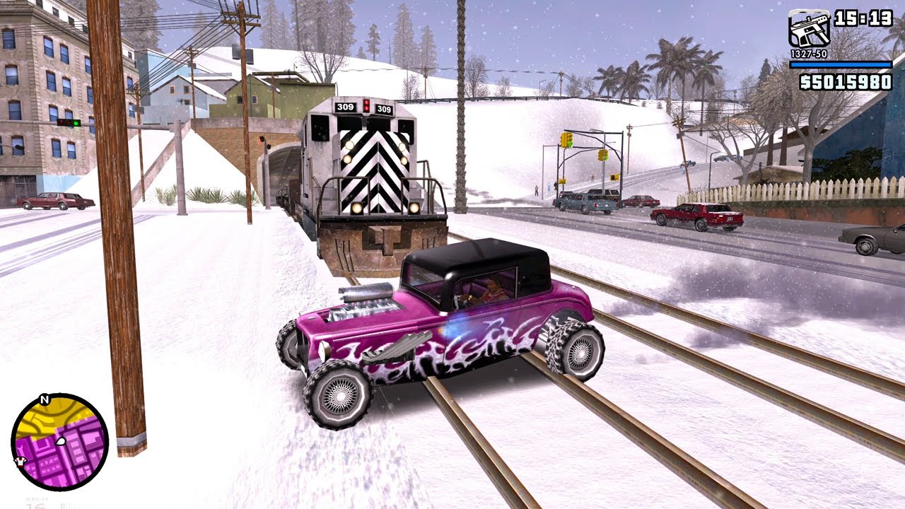 GTA SA Realistic Vehicle Deformation - Winter Crash Testing #5