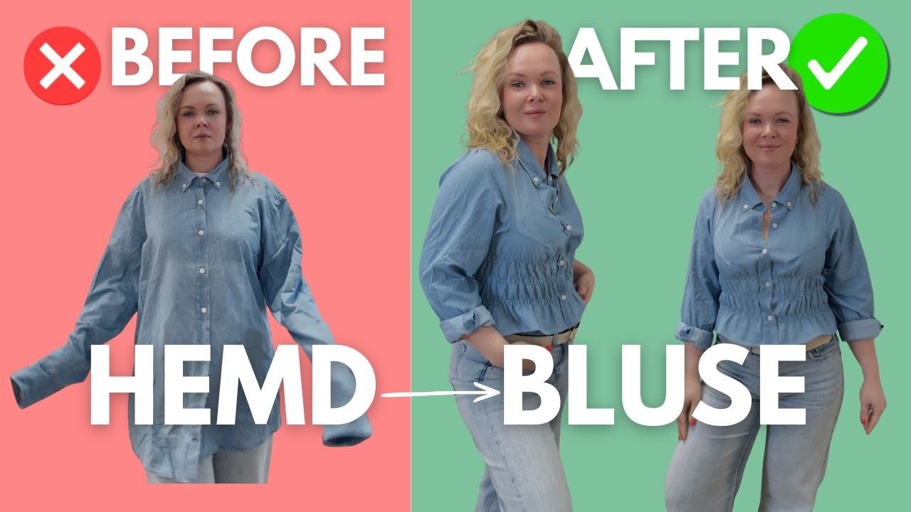 Hemd upcyclen und smoken - aus einem Herrenhemd ist eine Bluse entstanden