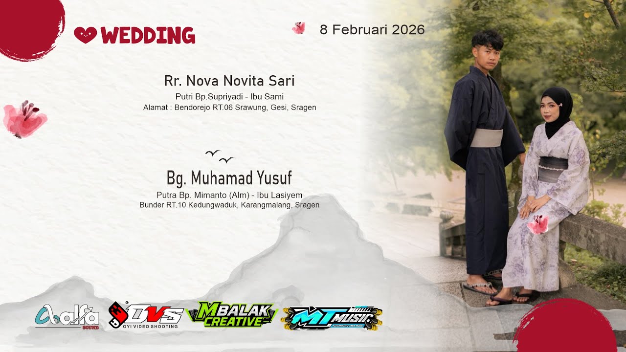 LIVE MT MUSIC || ALFA AUDIO || OVS HD - WEDDING NOVA & YUSUF || Bendorejo, 8 Februari 2026