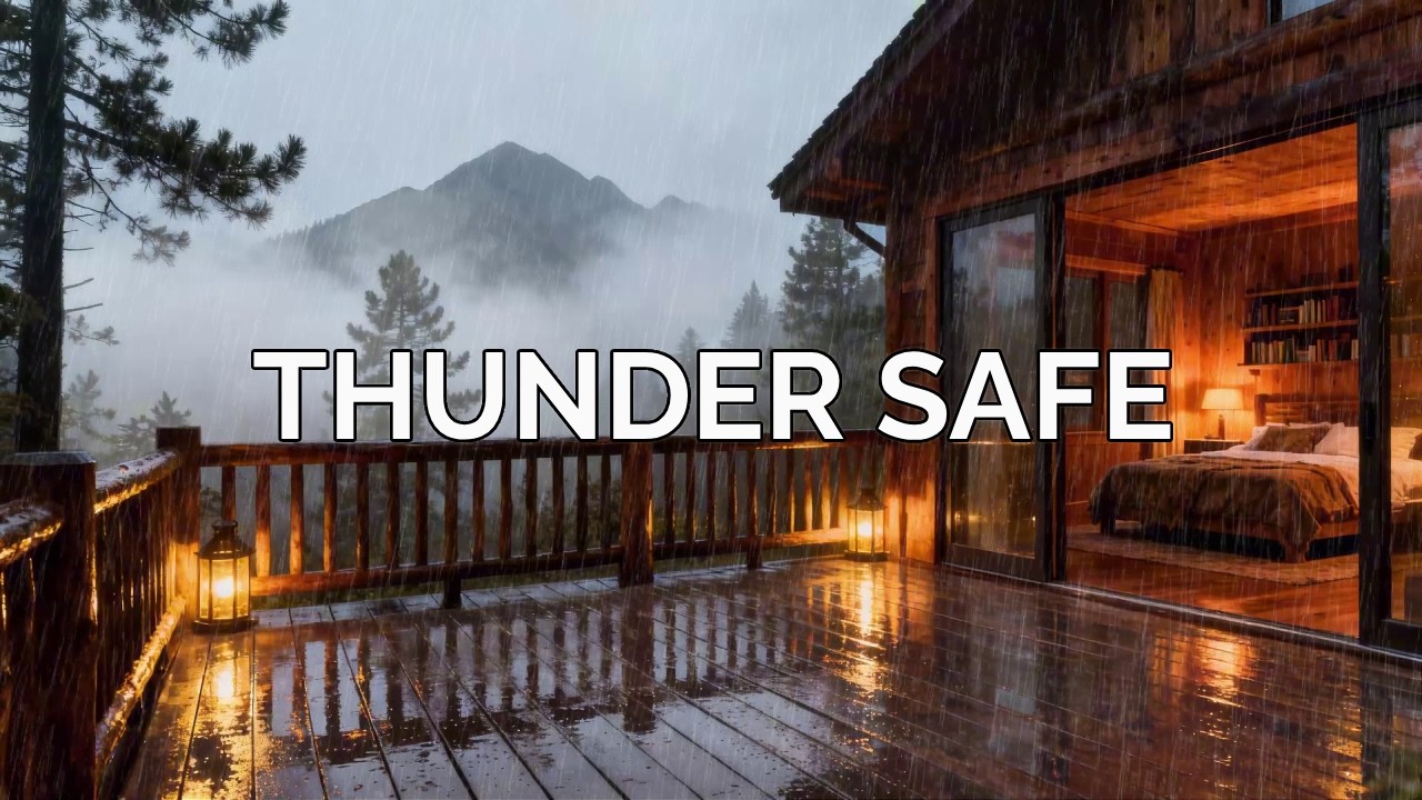 12 Hours [Thunder Shield] Extreme Storm & Lightning at a Cozy Cabin for Rapid Sleep and Deep Calm ⚡