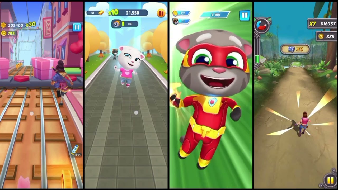 Subway princess runner 🆚 talking tom gold run 🆚 talking tom hero dash 🆚 endless run gameplay 