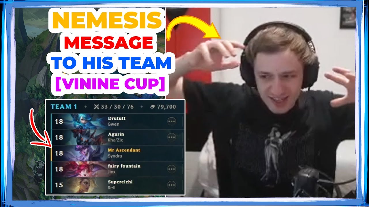 Nemesis MESSAGE to His Team ft. AGURIN 👀
