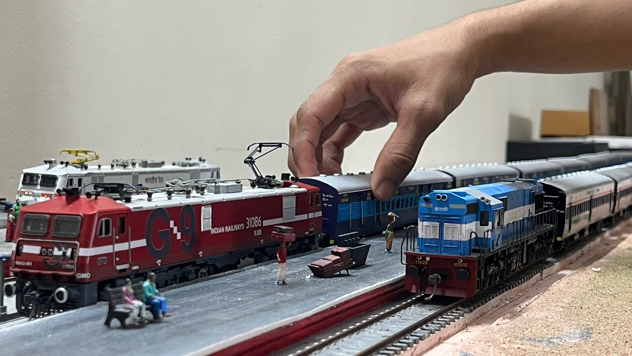 Dual DCC Action! WAG-9 and WDM-3D Parallel Run on HO Scale Track | Indian Railways