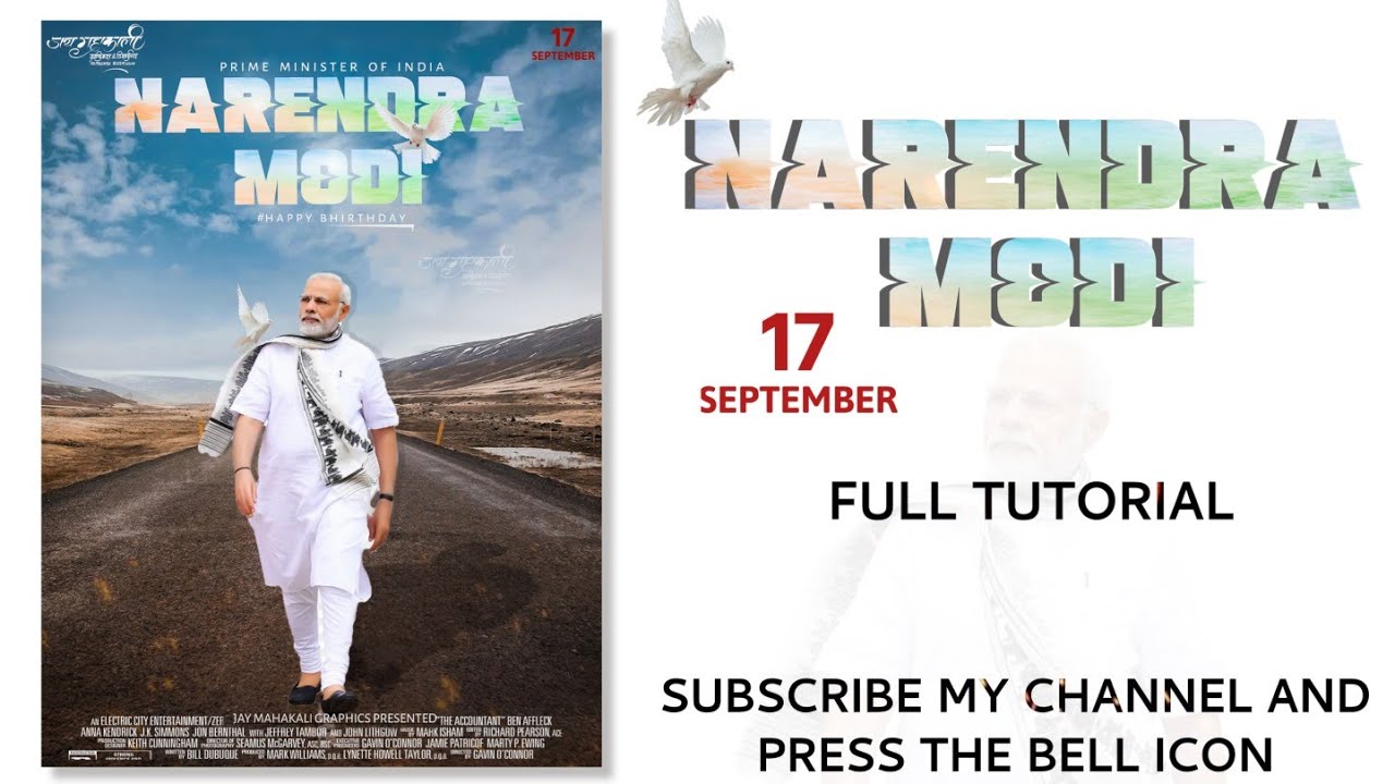 narendra modi birthday banner editing || full tutorial || cinematic banner editing ||