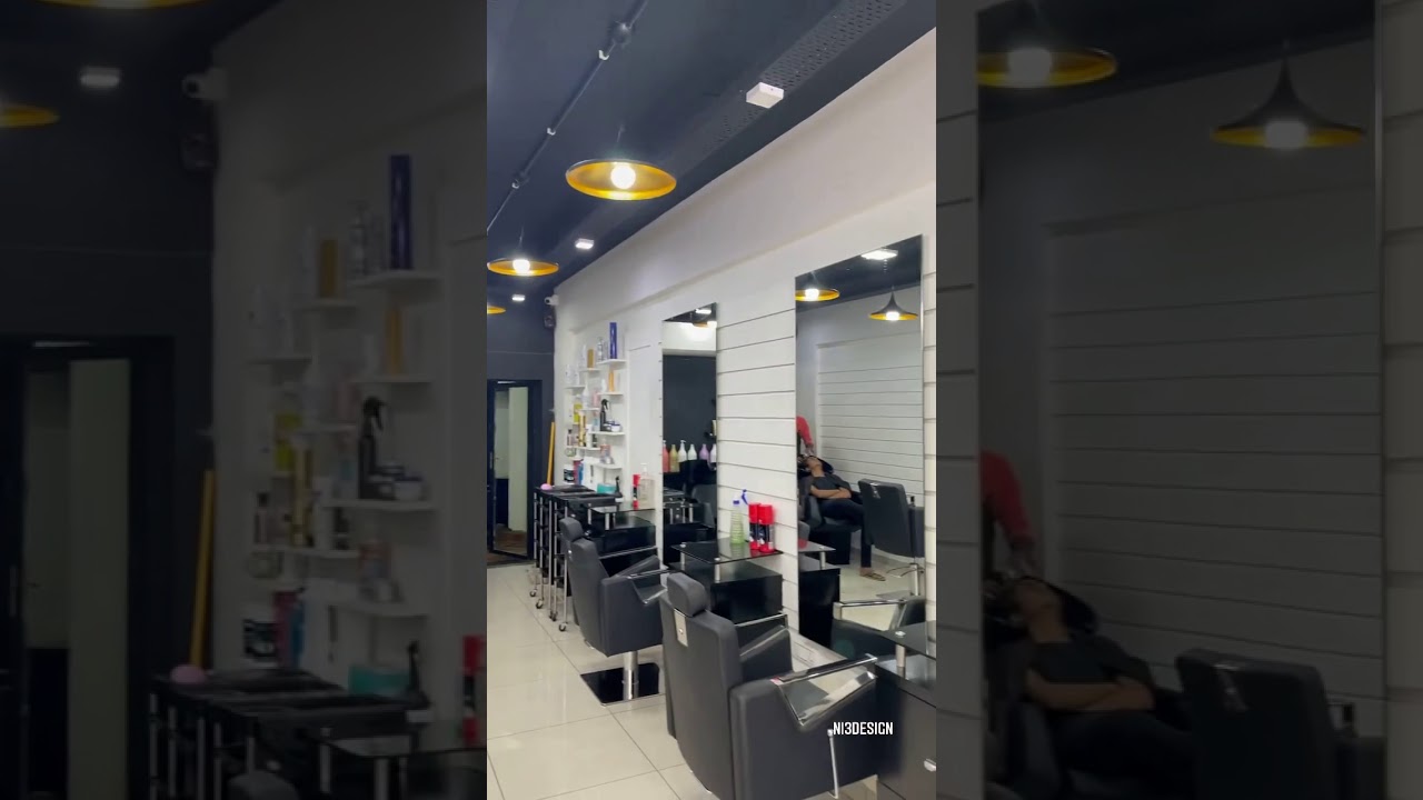 Black and white interior salon design