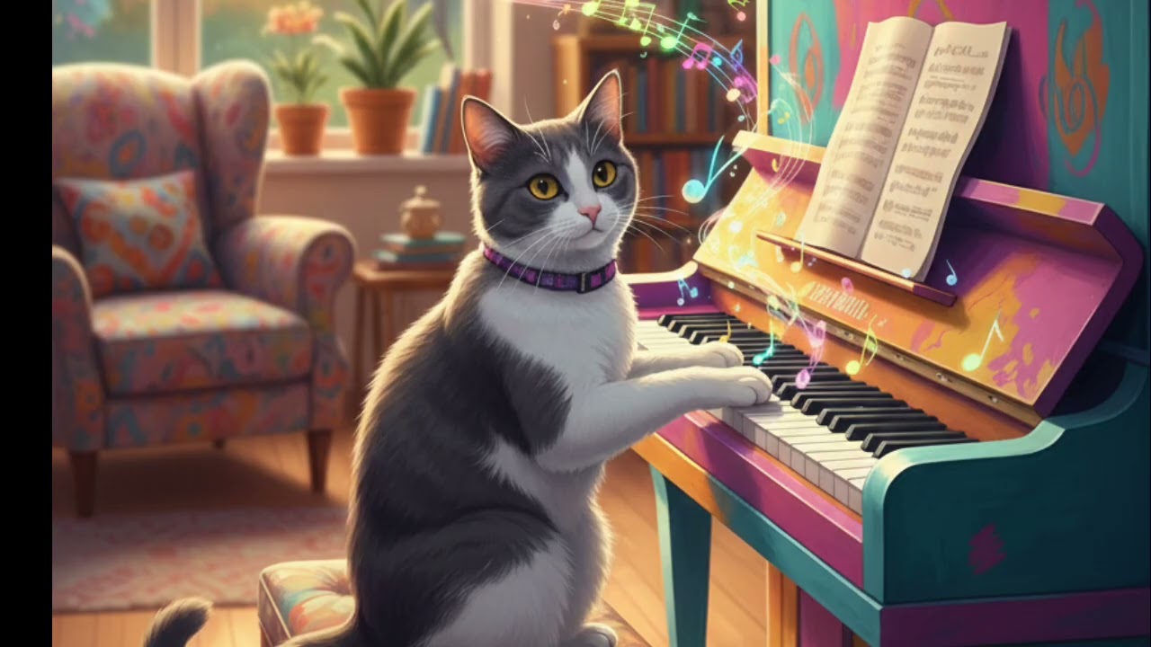 Paws on the Keys: Pure Zen and Relaxing Tunes for Studying and Sleep