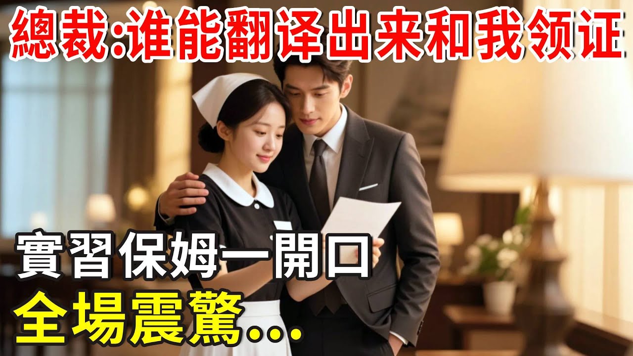 總裁"谁能翻译出来和我领证"， 實習保姆一開口，全場震驚...