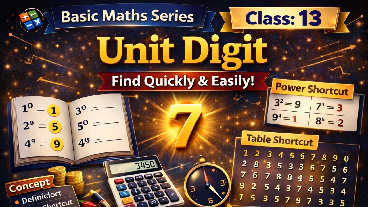 UNIT DIGIT | Class 13 | Basic Maths Series  | By Sumit Sir