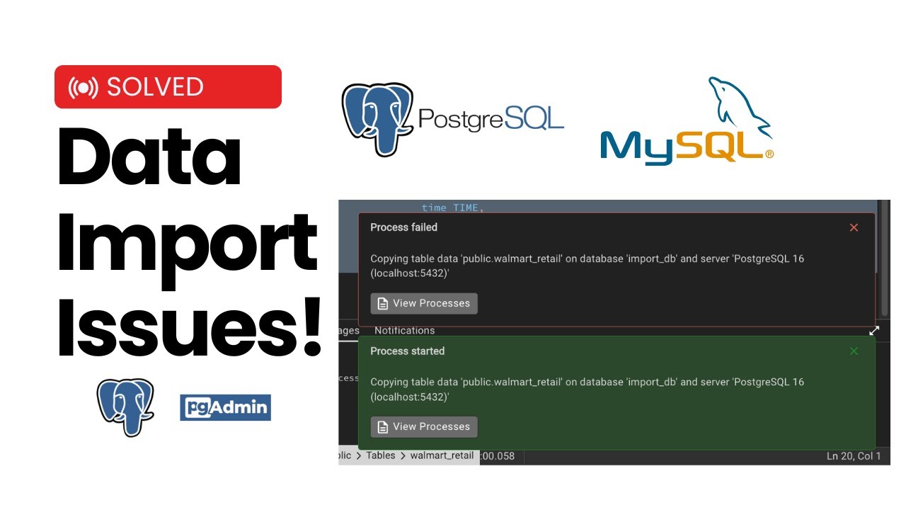 Effortless Data Import: Excel to PostgreSQL Tutorial | Fix Errors in PgAdmin 4 MySQL