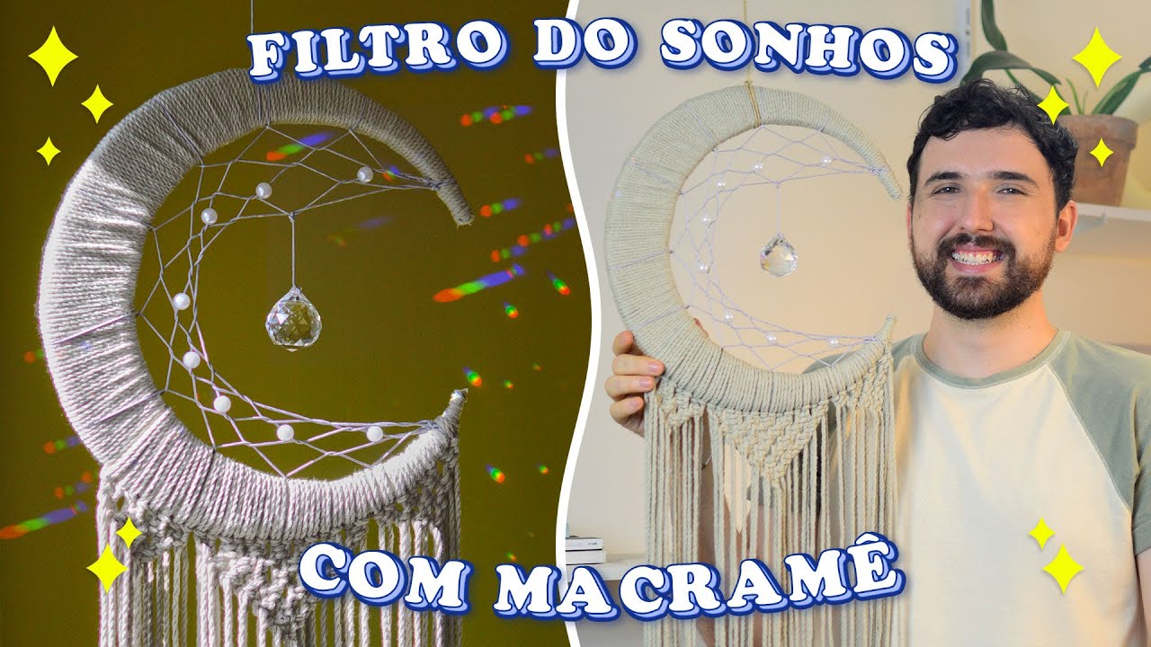 COMO FAZER FILTROS DOS SONHOS COM MACRAMÊ | Dream Catcher Tutorial