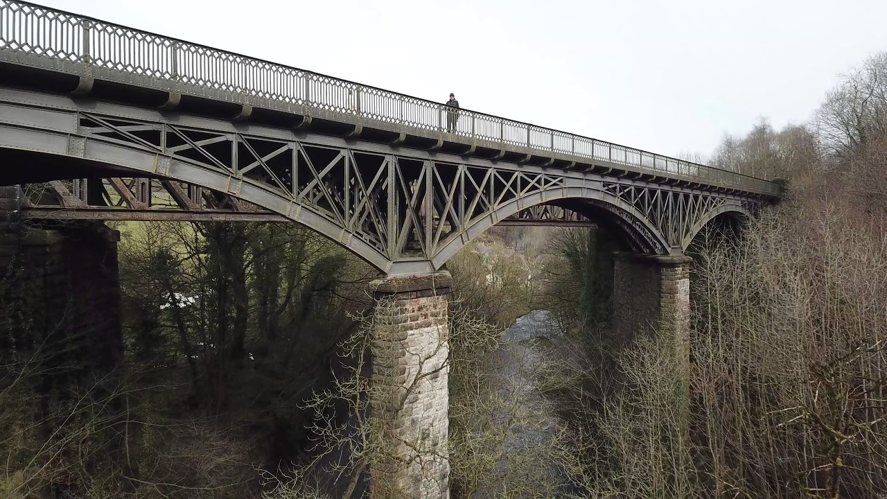 Drone footage of Millers Dale in Derbyshire (4K)