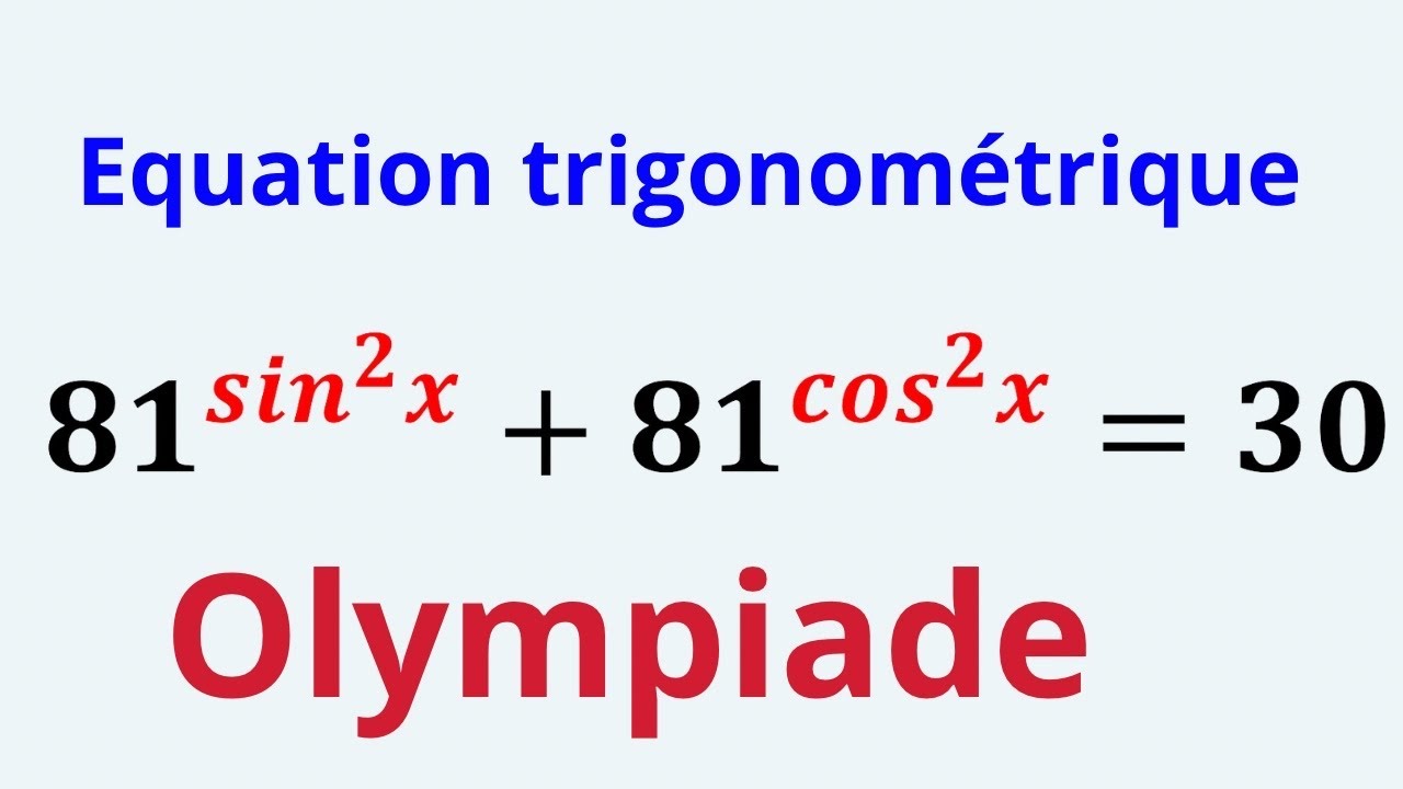 Équation trigonométrique, Olympiade