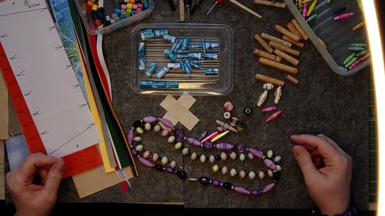 Papierperlen drehen, paperbeads, fürs Journal, für Ketten Teil 1