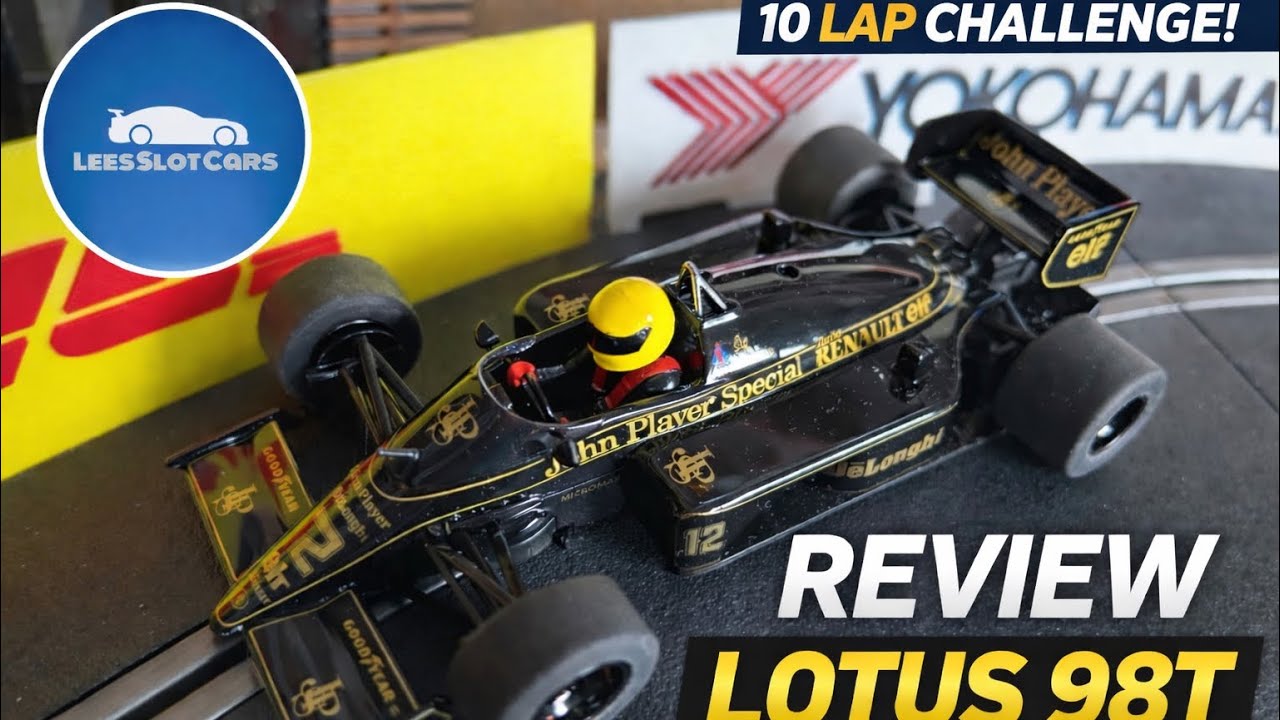 Обзор модели Lotus 98T от Scalextric! КУЛЬТОВЫЙ болид JPS F1 Айртона Сенны | 10-круговой заезд в ...