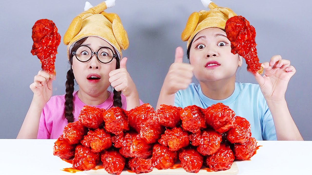 Frango frito picante Mukbang DONA