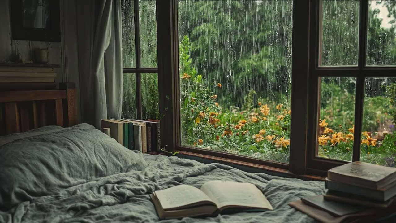 Peaceful Bedroom Rain Ambience with Gentle Window Rain for Sleep and Relaxation 🌧️