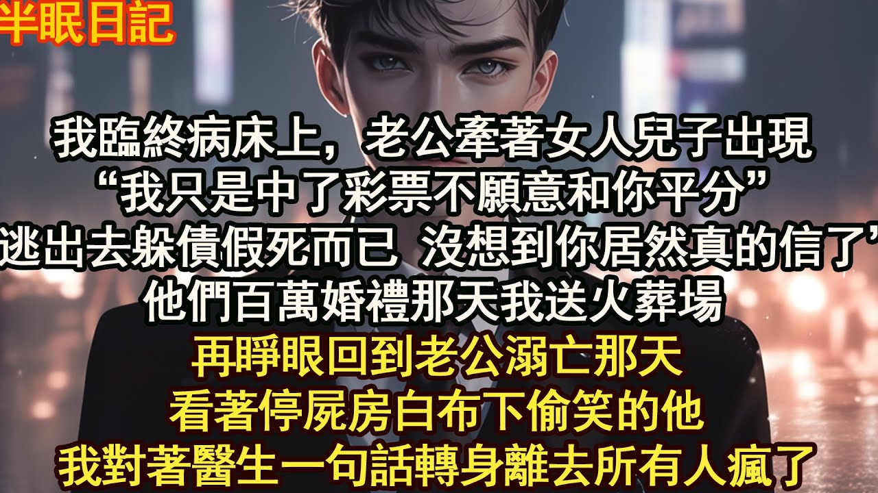 再睜眼回到老公溺亡那天看著停屍房白布下偷笑的他我對著醫生一句話轉身離去所有人瘋了【晨晨听书】【重生】【豪门】