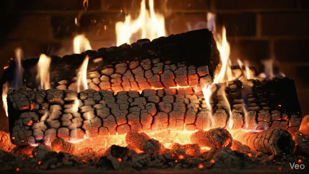 4K Relaxing Fireplace: Burning Logs Crackling Sound for Deep Sleep & Stress Relief