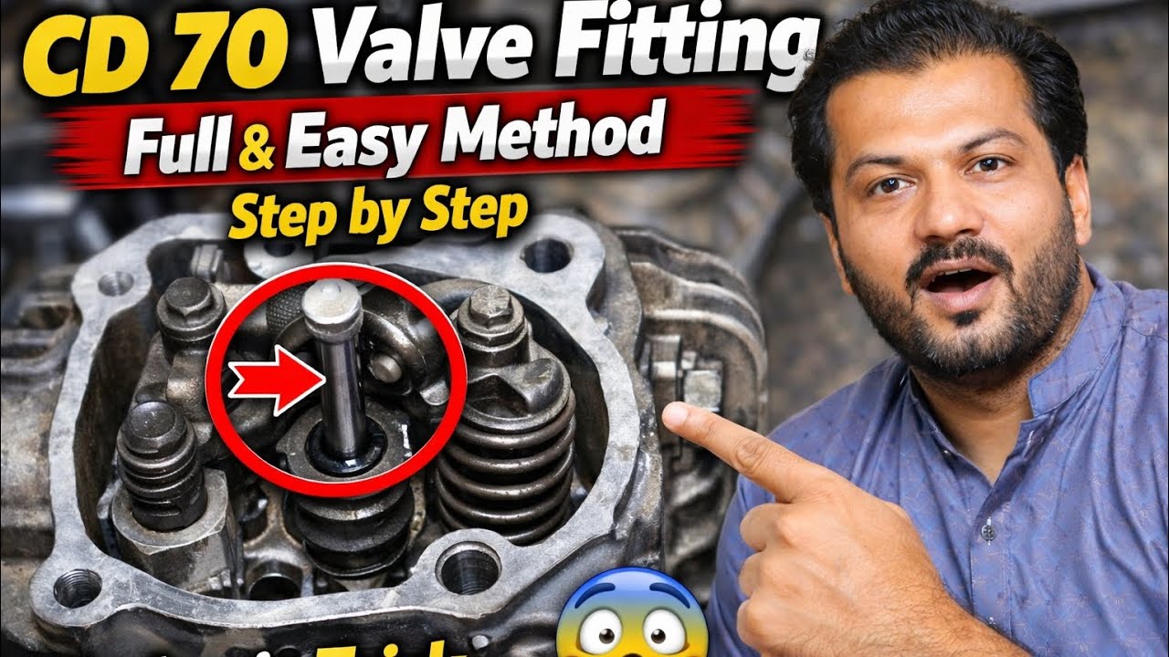 #BikeRepair#BikeMechanic CD 70 Valve Fitting Asaan Tareeqa| Full Process in 4 Minutes 100% Working