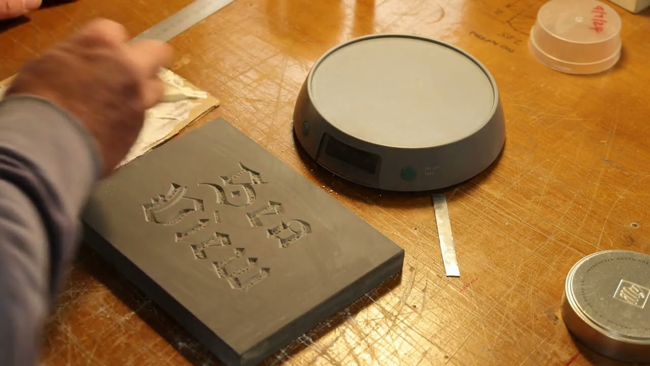 White filled lettering