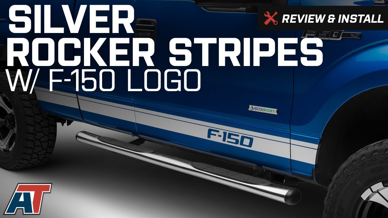 2009-2014 F150 American Muscle Graphics Silver Rocker Stripes w/ F-150 Logo Review & Install
