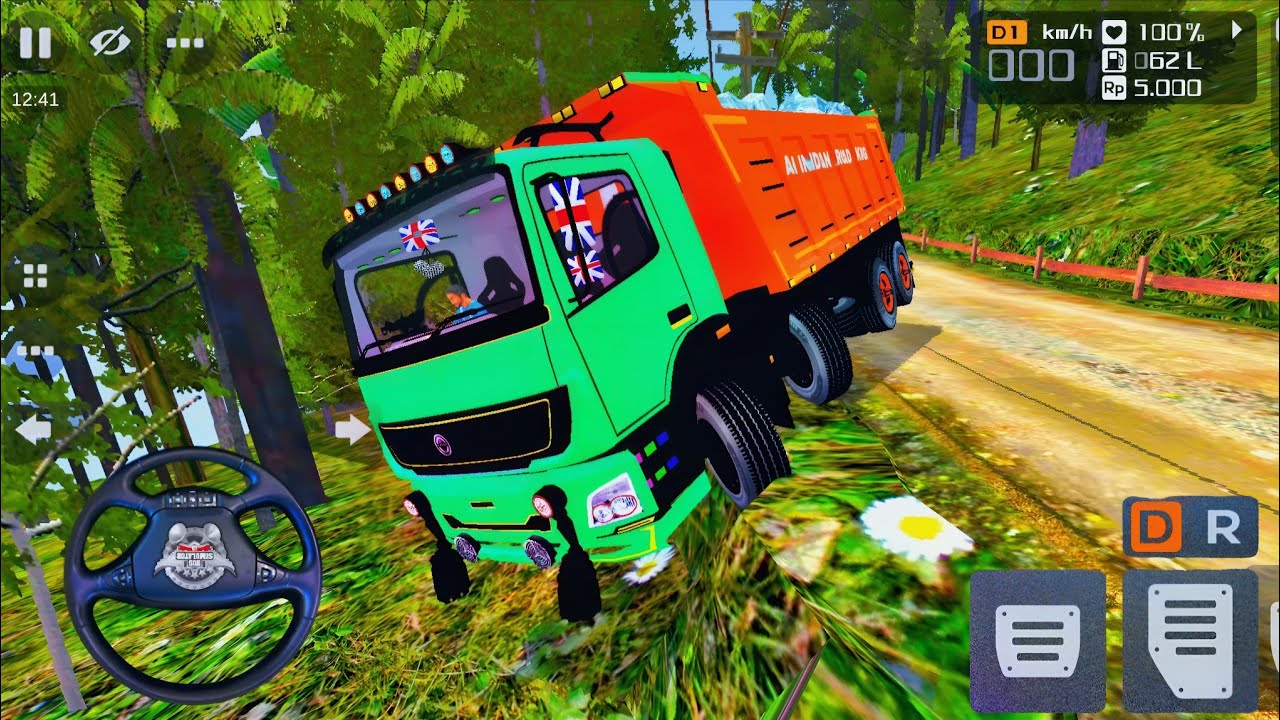 😂 Bharat Benz Stones Materials Transport ✅| Mahachal Mountain Off-road Map 🗾 Bus Simulator Indonesia