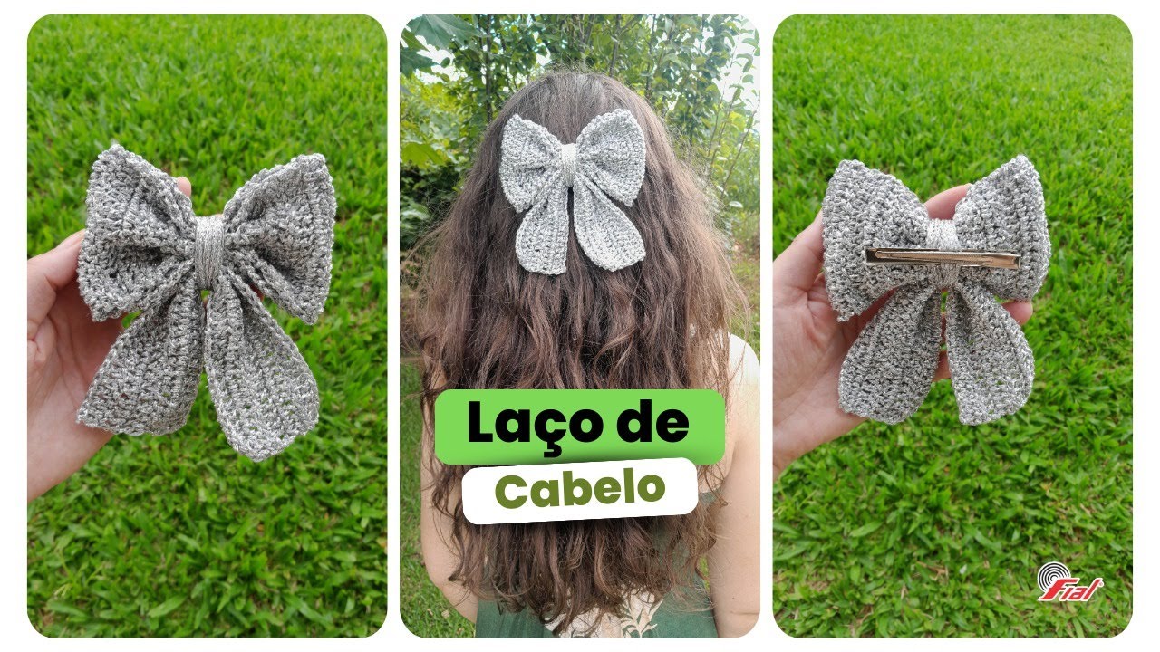 Laço de Cabelo em Crochê Passo a Passo para Iniciantes | Fial Barbantes