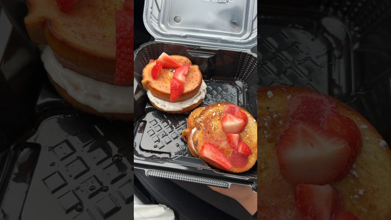 Dennys New Strawberry Stuffed French Toast & Salted Caramel Banana Pancakes!