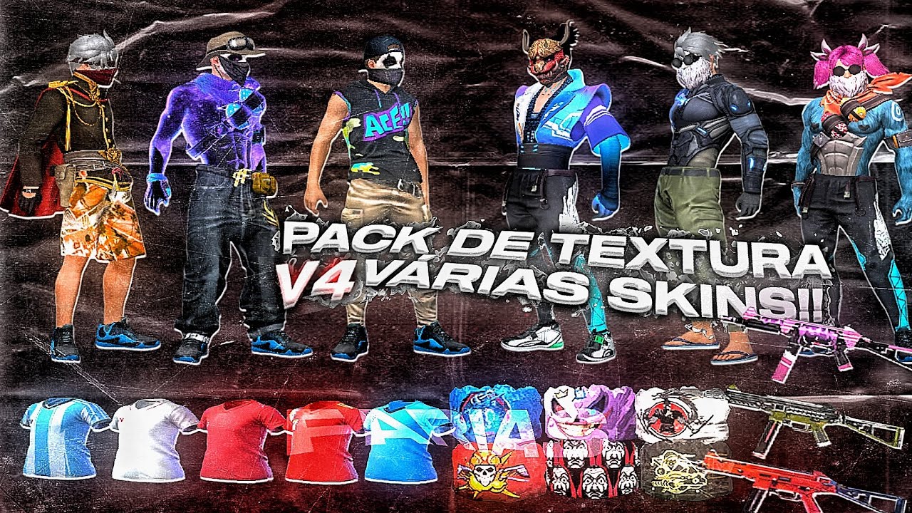 PACK DE TEXTURA 3D INSTAPLAYER V4 ANT BAN! FREE FIRE NORMAL E MAX ANDROID E EMULADOR!! FARIAS FF