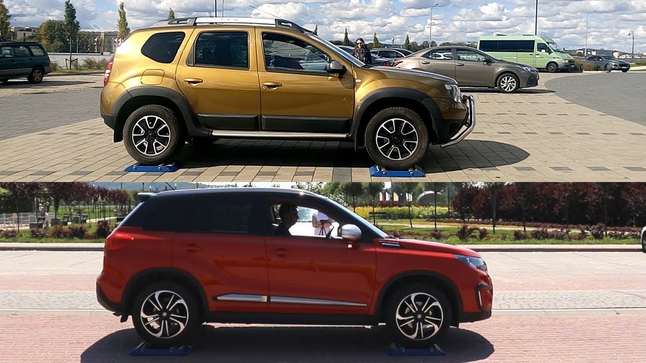 SLIP TEST - Dacia Duster 4WD vs Suzuki Vitara S All Grip - AUTO & LOCK - @4x4.tests.on.rollers