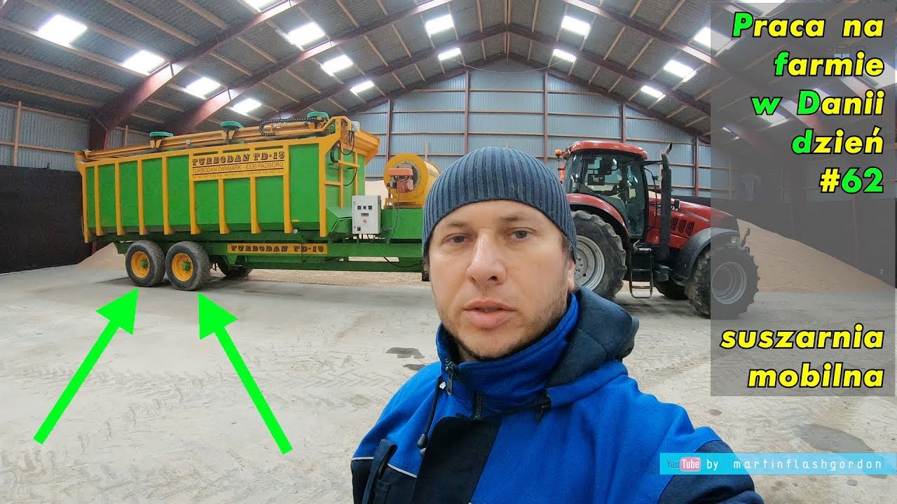 Praca na farmie w Danii dzień #62 Turbodan TD 15 mobilna suszarnia do zboża Work farm in Denmark