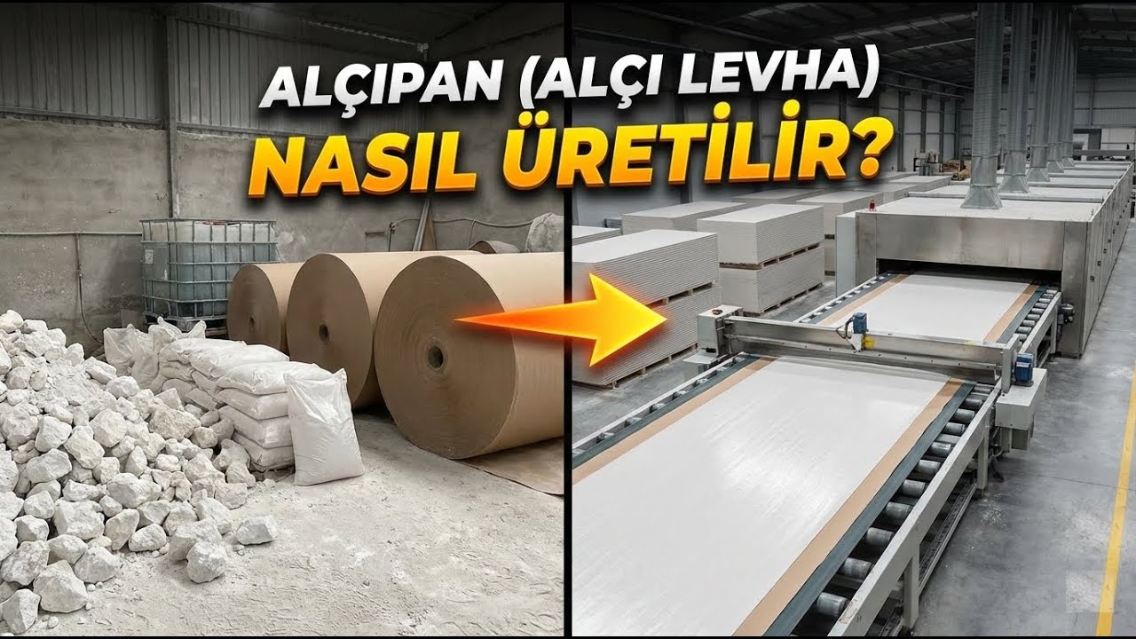 Dünyanın En Büyük Sandviçi! 🥪 Alçıpan (Alçı Levha) Nasıl Üretilir? (Sıvıdan Duvara)