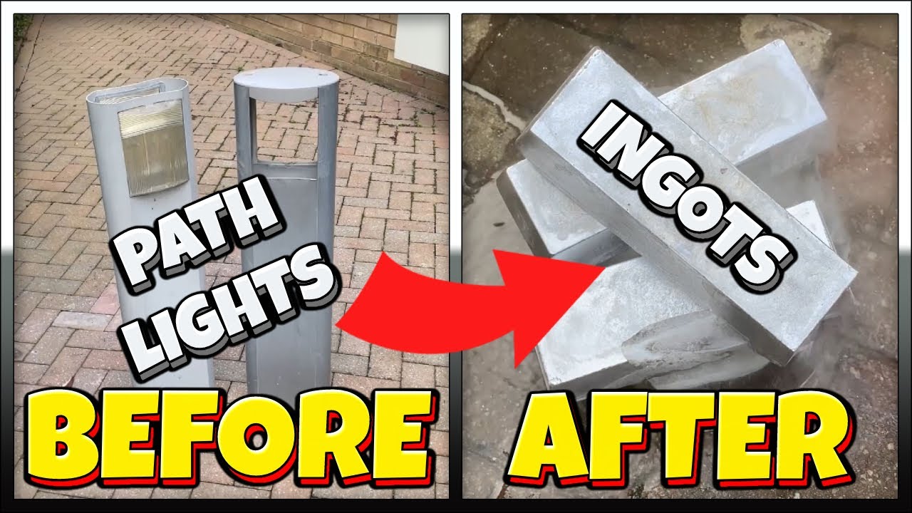 Aluminium Ingots - Bullion - Home Furnace - Path Lighting Melt - Molten Metal - Metal Melting
