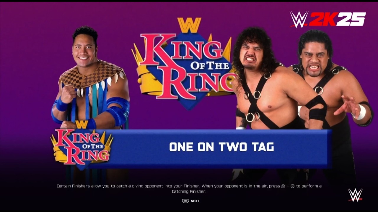 Rocky Maivia Vs The The Headshrinkers, Handicap Match - WWE 2K25 (GAMEPLAY NO COMMENTARY)