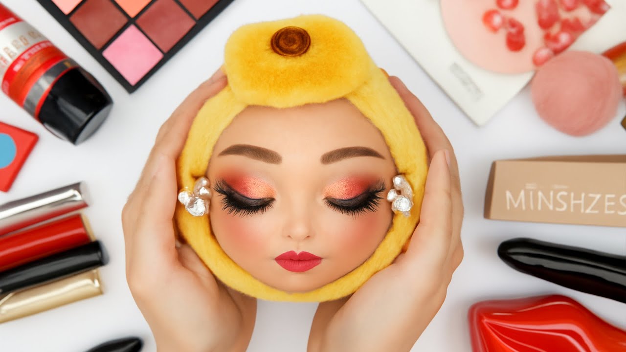 🍎 ASMR Makeup on Apple | Oddly Satisfying & Relaxing for Sleep (No Talking)