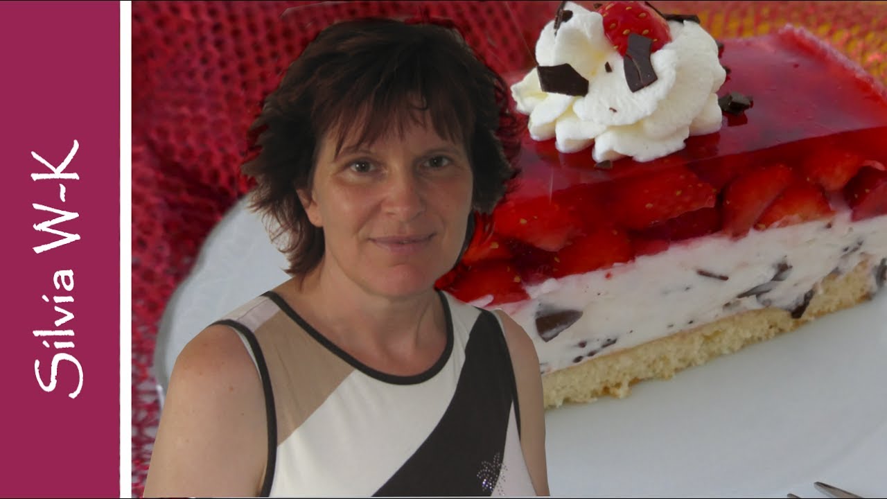 Erdbeer-Stracciatellaschnitte / Erdbeerschnitte / Erdbeerkuchen / Erdbeertorte
