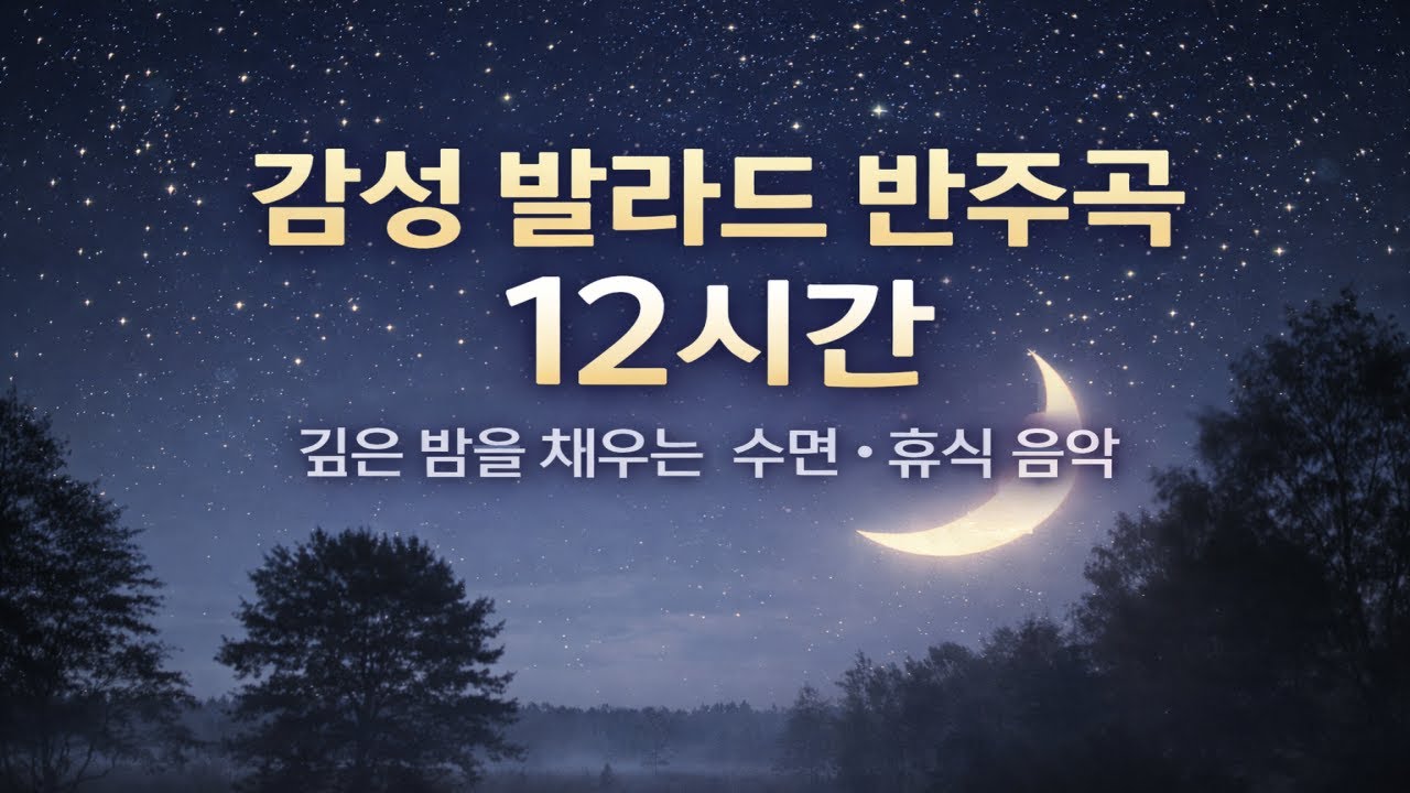 노래 없는 감성 발라드 반주곡 12시간 │ 깊은 밤을 채우는 수면·휴식 음악 │ Vocal-Free Instrumental #수면 #휴식 #반주곡 #12시간 #instrumenta