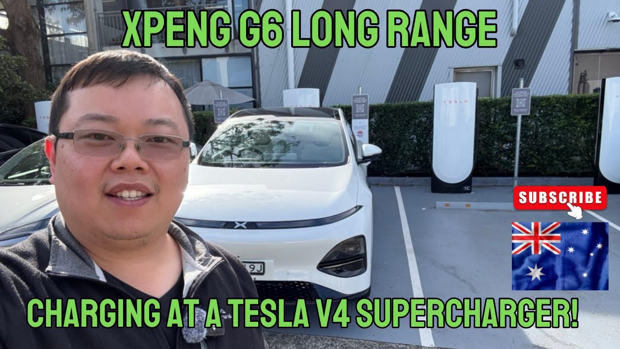 An Australian first! Xpeng G6 at Tesla's V4 Supercharger!