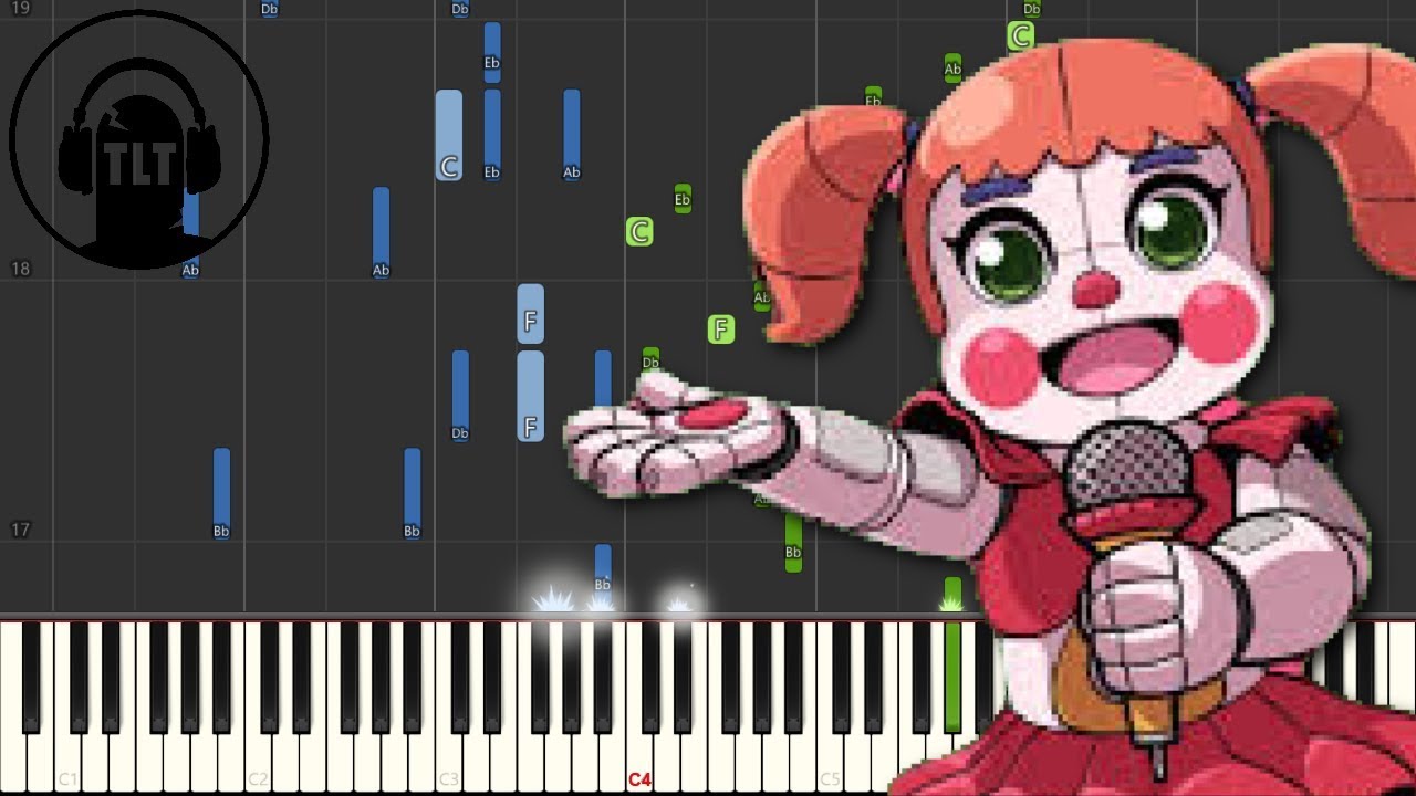 FNAF SL - I Can't Fix You - by The Living Tombstone (Piano Tutorial) [Synthesia]