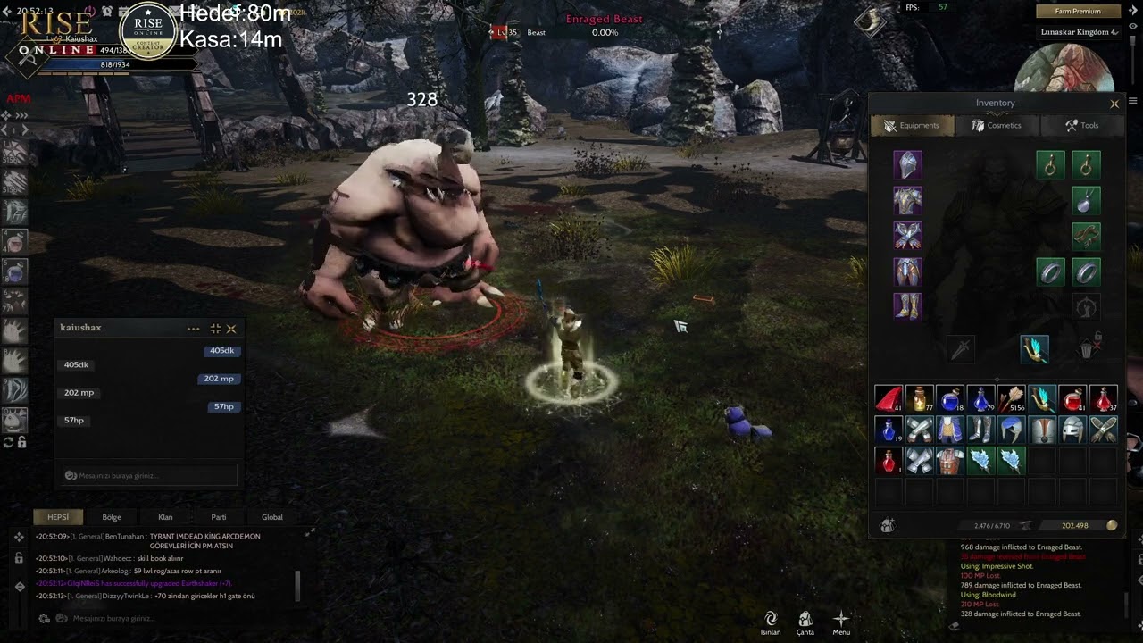 RISE ONLINE WORLD 1 SAAT ENRAGED BEAST FARM 2024 GÜNCEL