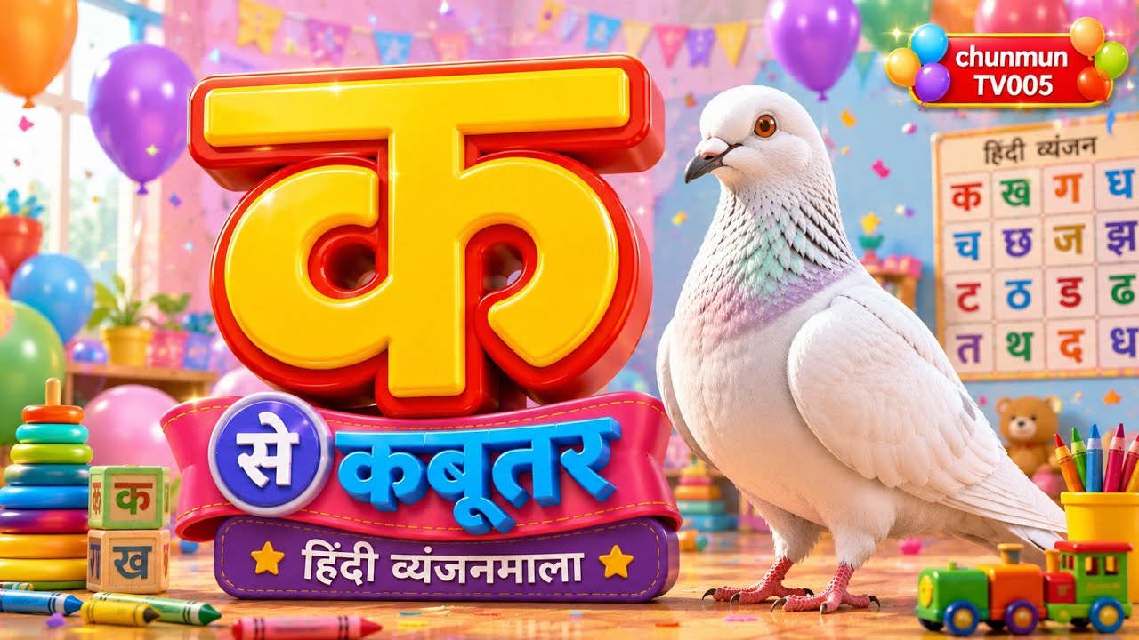 क से कबूतर | ख से खरगोश | हिंदी स्वर व्यंजन माला | Hindi Varnamala for Kids