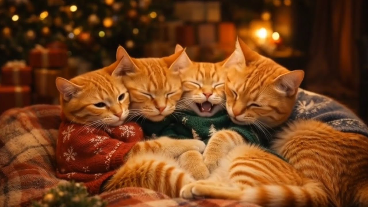 Cat Family Cozy Christmas Night 🎄🐾🐈 | Cute and Wholesome Cat Family Story