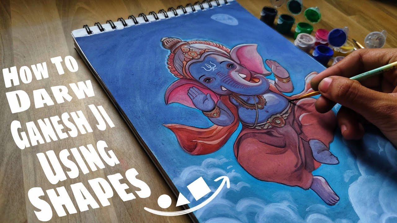 Ganesha Drawing | Lord Ganesha Drawing | Watercolor Painting